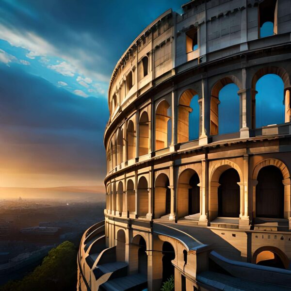 Rome Colosseum neon digital art print
