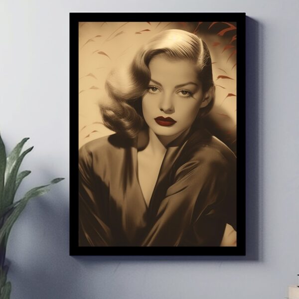 Lauren Bacall Vintage Hollywood 1950S Hollywood Portrait Wall Art Print
