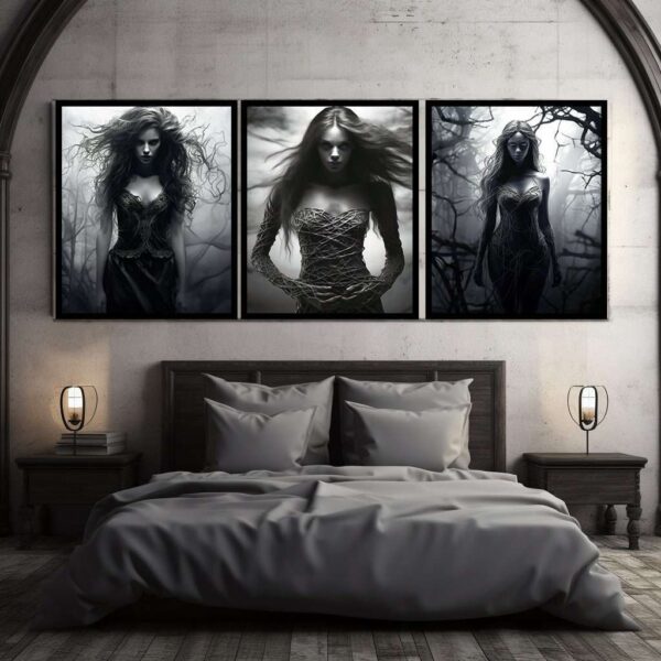 Gothic Sorcerer Prints Dark Gothic Fantasy Rustic Wall Art Print