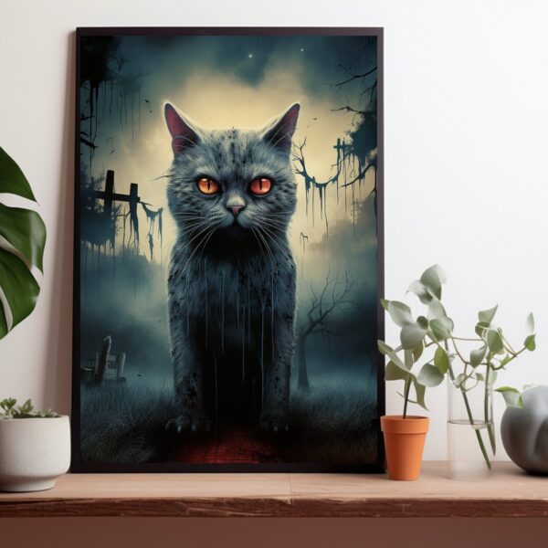 Pet Sematary Church The Cat Portrait Wall Art Print