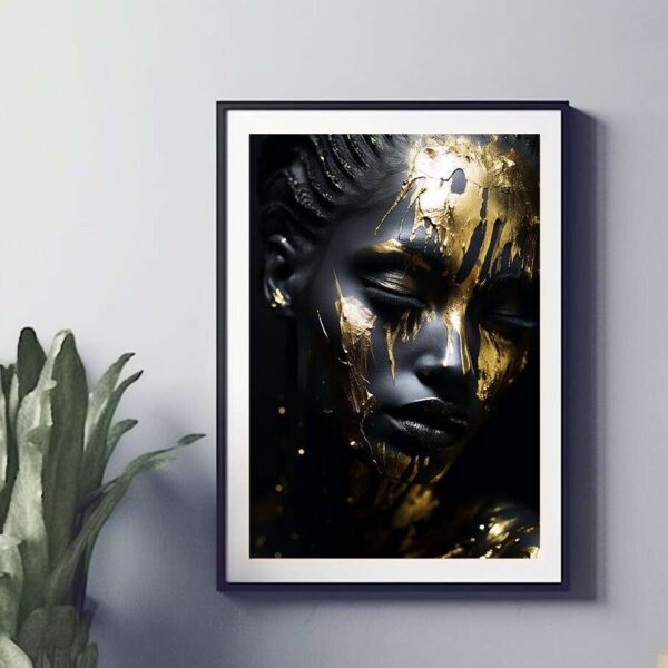 Golden Allure Portrait Wall Art Print
