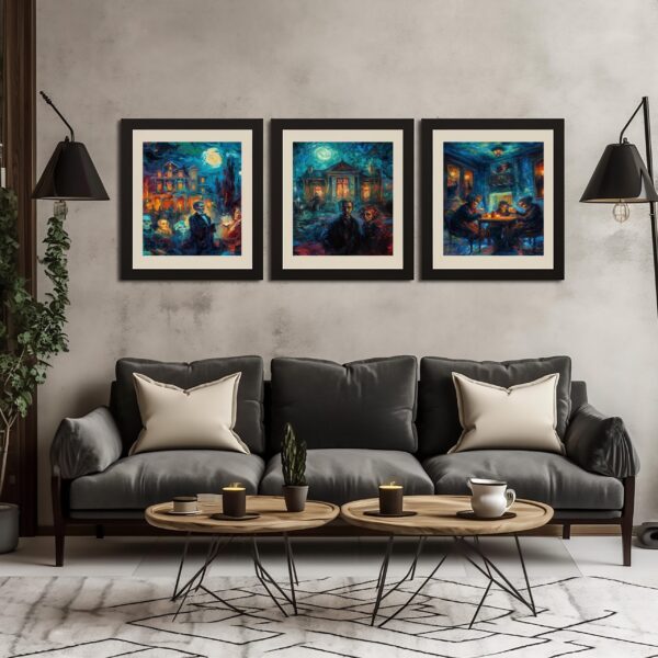 Haunted Halloween Mansion Portrait Wall Art Print