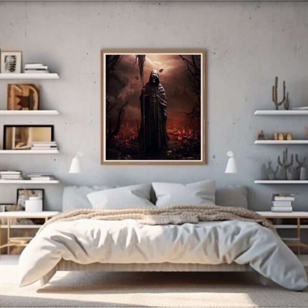 Grim Reaper Gothic Death S Embrace Gothic Wall Art Print