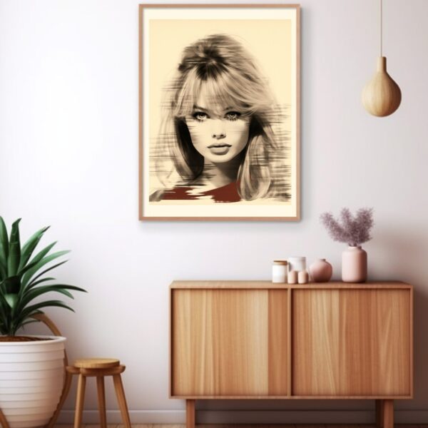 Brigitte Bardot Portrait Wall Art Print