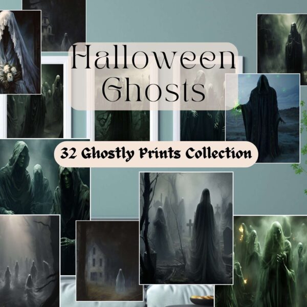 Halloween Ghost Prints Portrait Wall Art Print