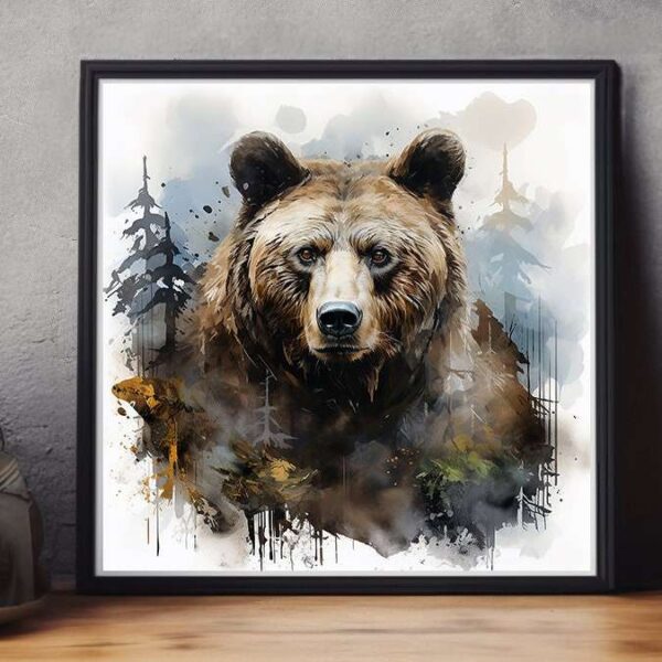 Brown Bear Watercolour Art Print