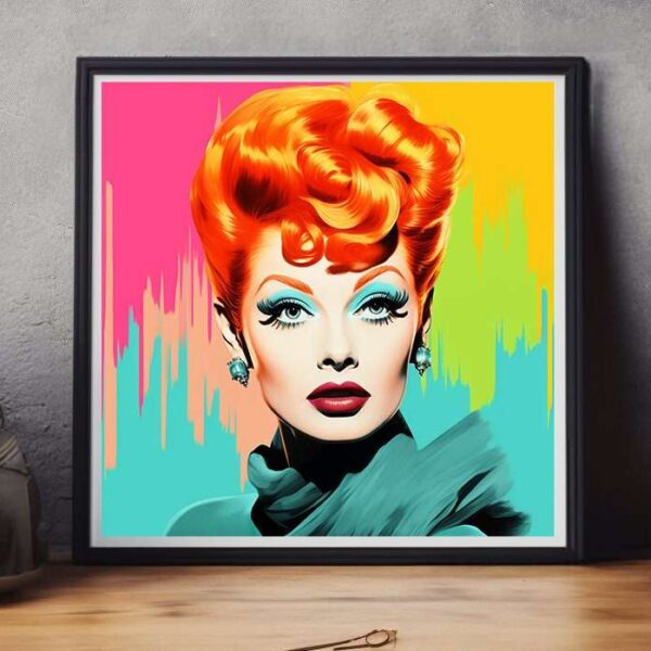 Lucille Ball pop art print in retro Warhol style