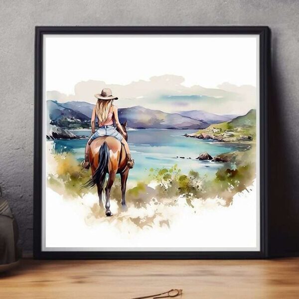 Coastal Cowgirl Wall Art Set
