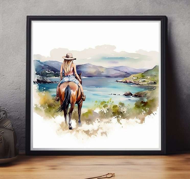 Coastal Cowgirl Wall Art Set