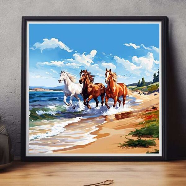 Coastal Cowgirl Horse Wall Art