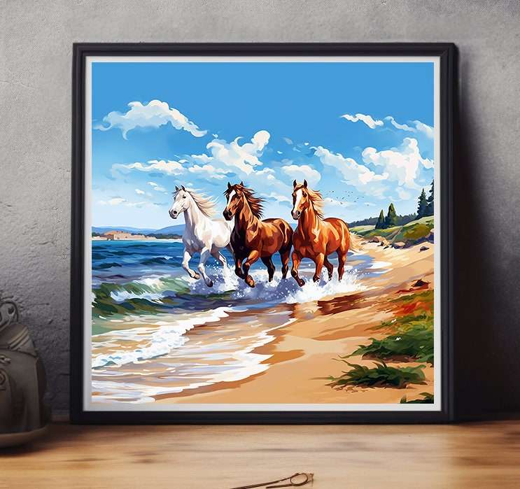 Coastal Cowgirl Horse Wall Art