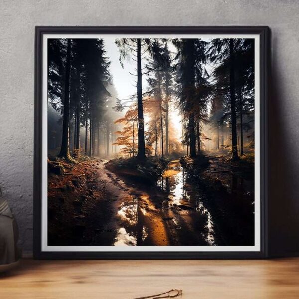 Forest Landscape Rustic Wall Art Print