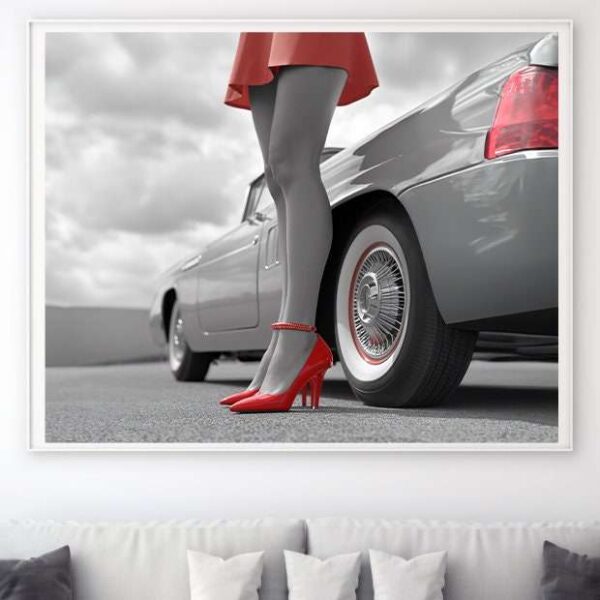 Vintage Car Portrait Wall Art Print