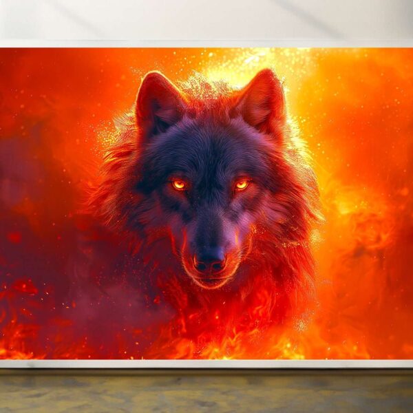 Majestic Wolf Prints Set Rustic Wall Art Print