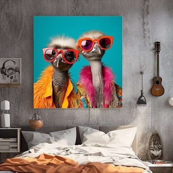 Funny Emu Wall Art