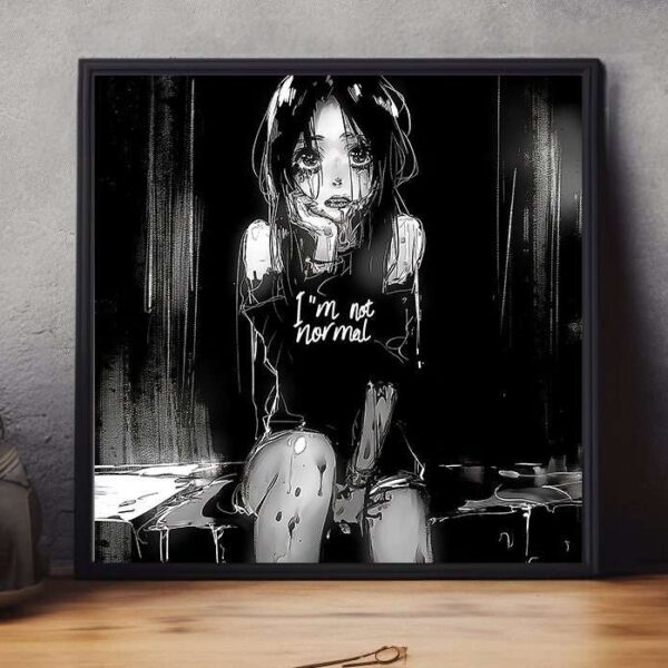 Dark Aesthetic Anime Portrait Wall Art Print