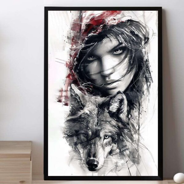Fantasy Wolf Prints Rustic Wall Art Print