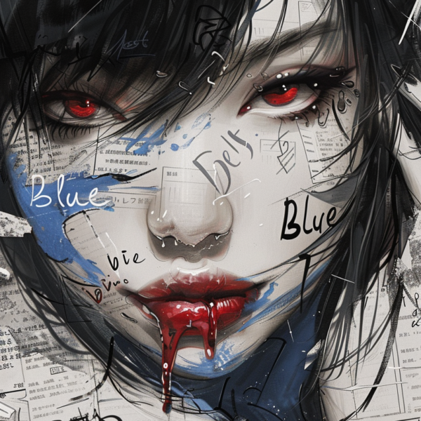 blue syndrome bleed through dark expression art print jpg
